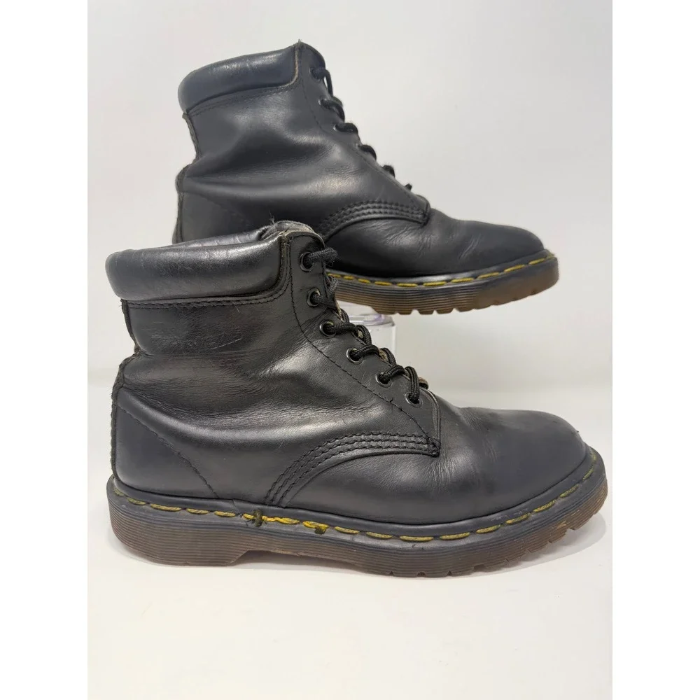 Dr Martens Black‎ Leather Lace Up Ankle Boots Mens 8 Eye US Mens4, US Women's 5